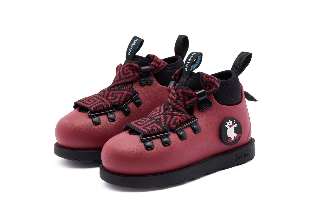 Native Shoes Fitzsimmons 3.0 Christmas New Year Collection Water-Resistant Euro Boot Low Shaft Kids' Boots Red Kids'