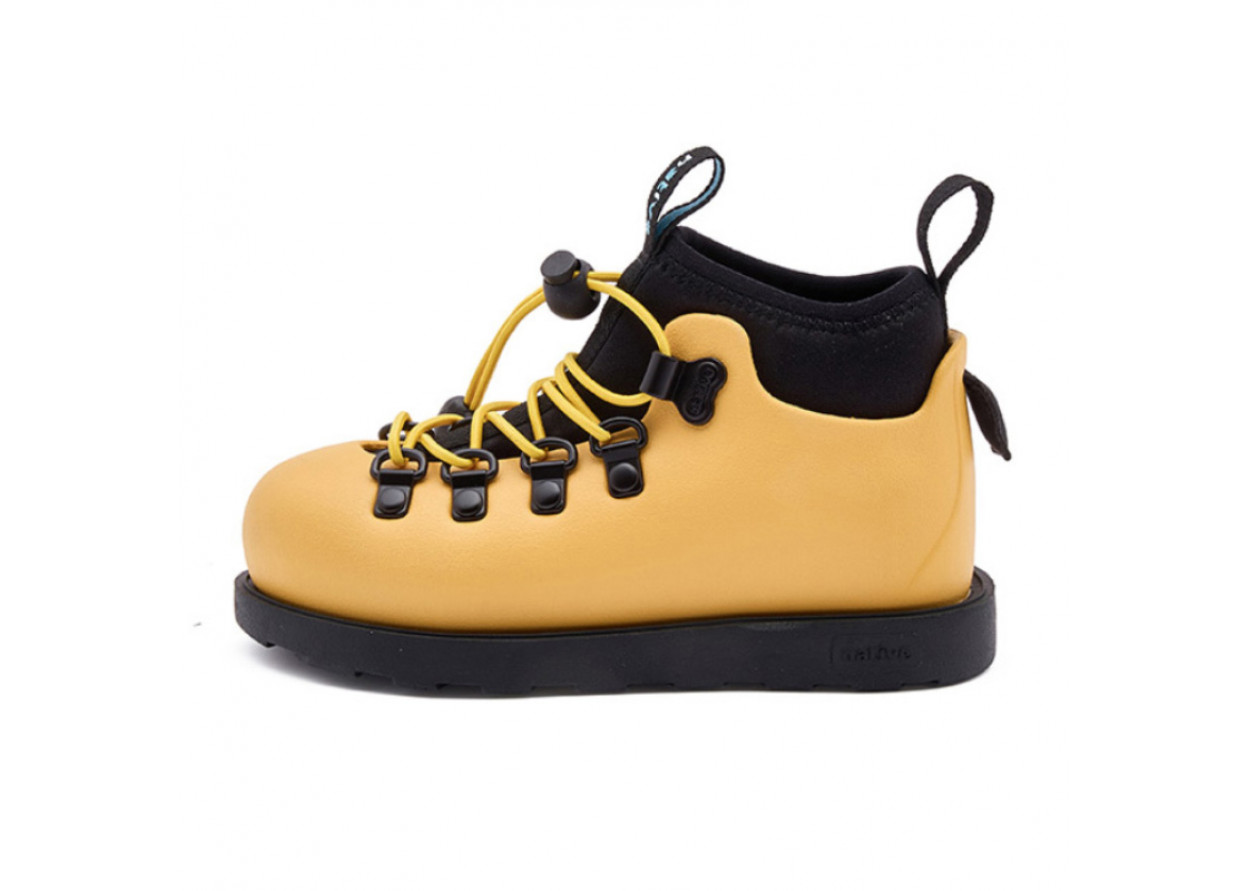 Native Shoes Fitzsimmons 3.0 Upgraded Water-Resistant Slip-Resistant Low Shaft Kids' Boots Yellow Black Kids'