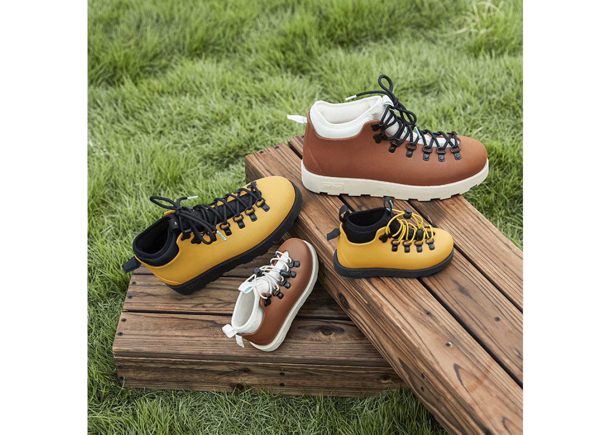 Native Shoes Fitzsimmons 3.0 Upgraded Water-Resistant Slip-Resistant Low Shaft Kids' Boots Yellow Black Kids'