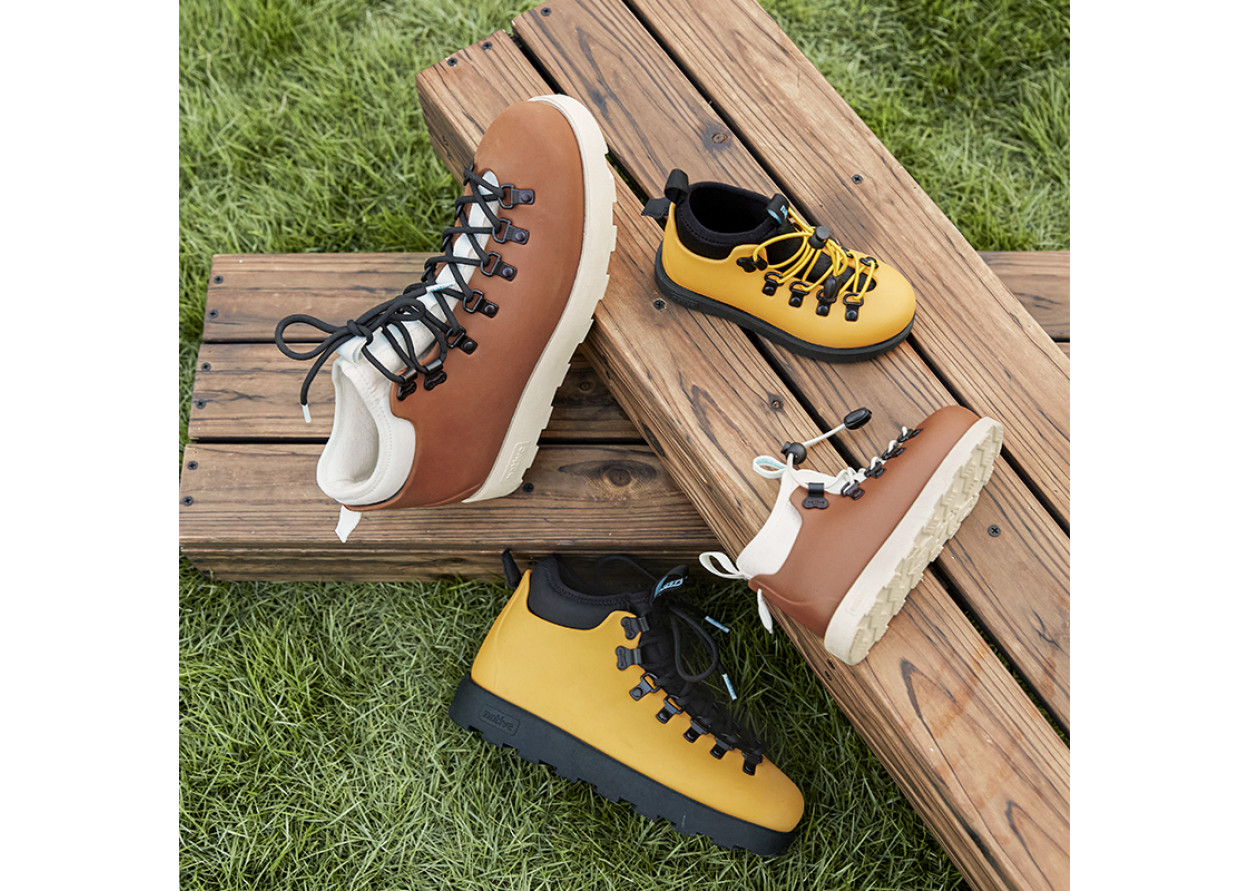 Native Shoes Fitzsimmons 3.0 Upgraded Water-Resistant Slip-Resistant Low Shaft Kids' Boots Yellow Black Kids'