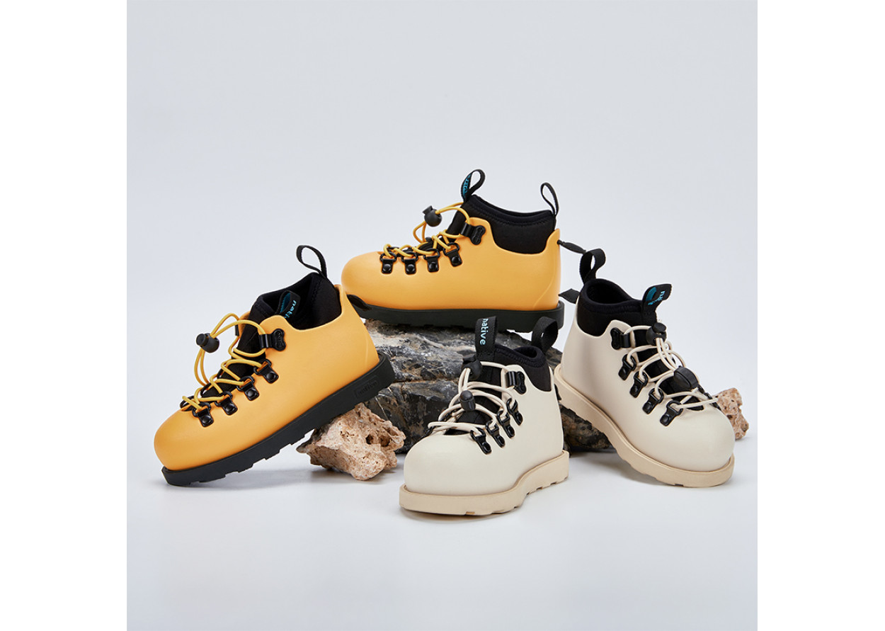Native Shoes Fitzsimmons 3.0 Upgraded Water-Resistant Slip-Resistant Low Shaft Kids' Boots Yellow Black Kids'