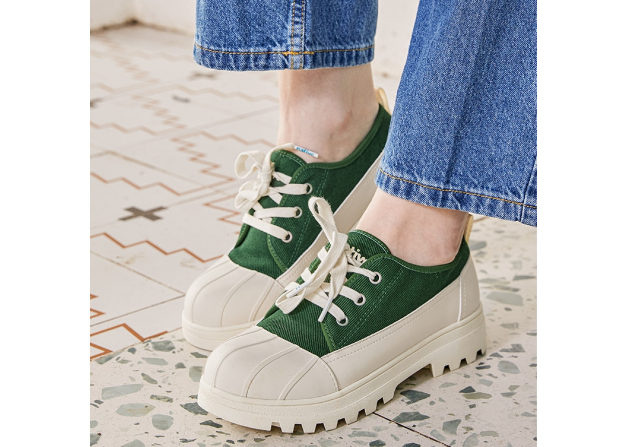 Native Shoes Canvas Shoes Unisex Low-Top Forest Green | Beige