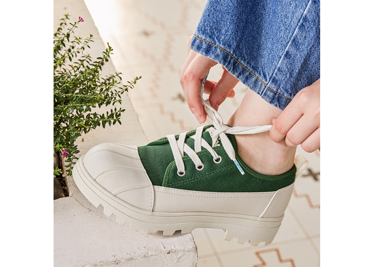 Native Shoes Canvas Shoes Unisex Low-Top Forest Green | Beige