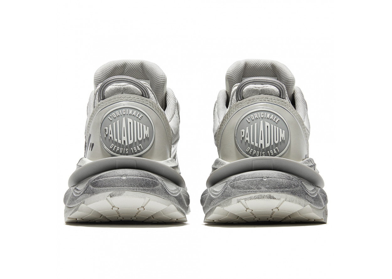 Palladium Anti-Slip Wear-Resistant Low-Top Chunky Sneakers Unisex Ecru Silver Gray