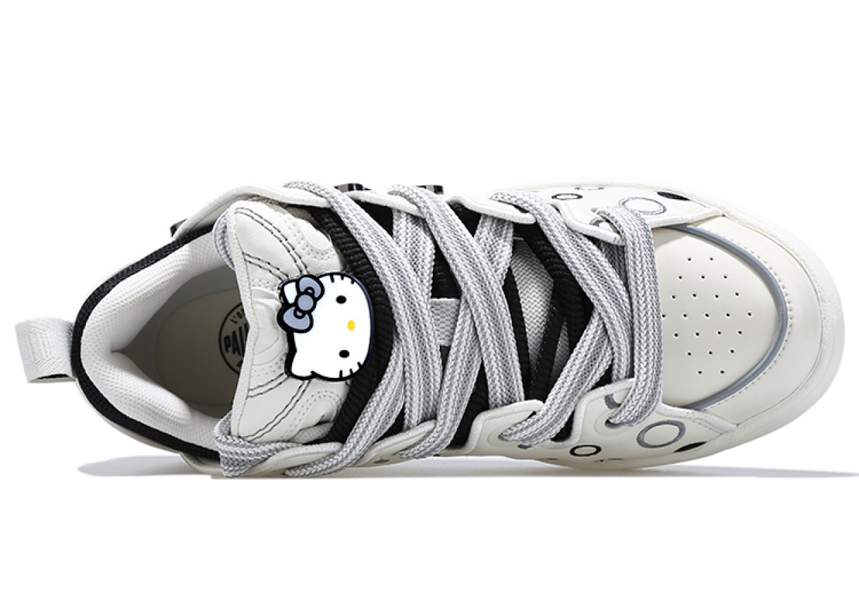 Hello Kitty x Palladium Low-Top Skateboard Shoes Women's Black Gray