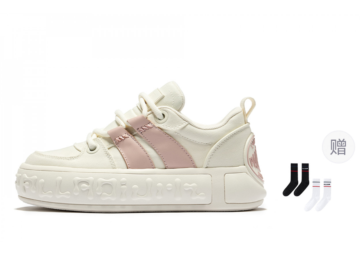 Palladium Balanced Wear-Resistant Low-Top Skateboard Shoes Women's Pink White