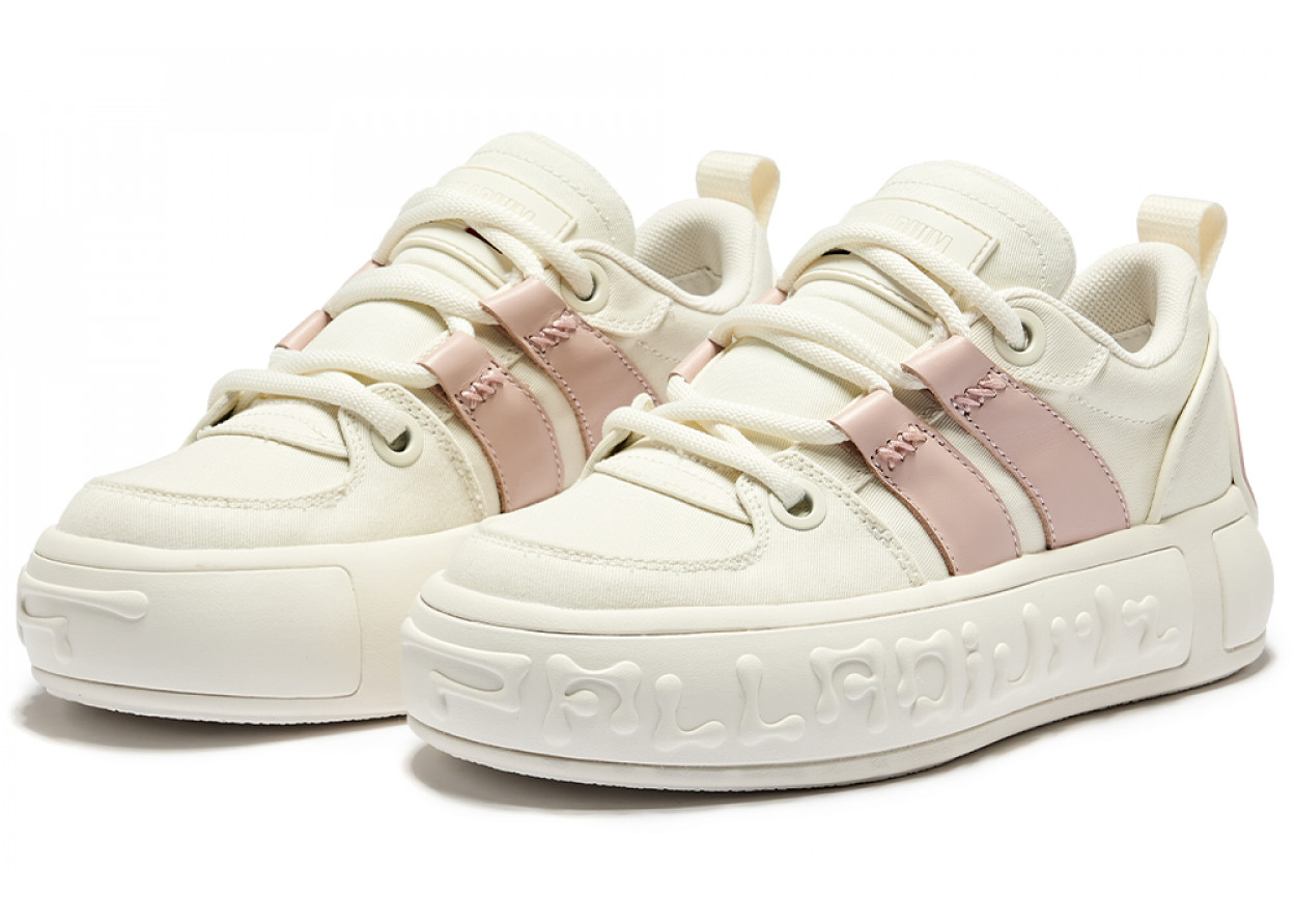 Palladium Balanced Wear-Resistant Low-Top Skateboard Shoes Women's Pink White