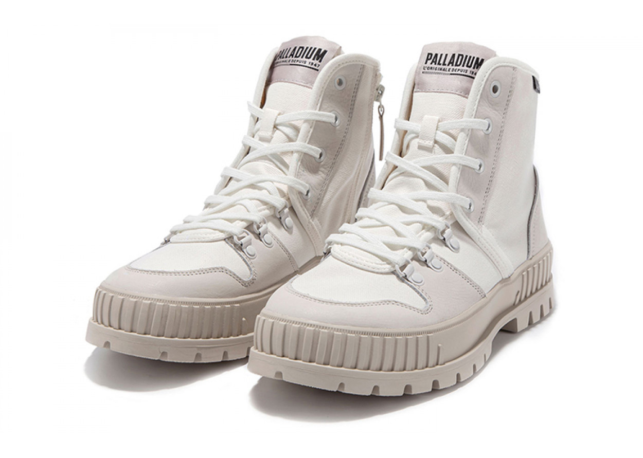 Palladium Canvas Shoes Unisex High-Top Star White