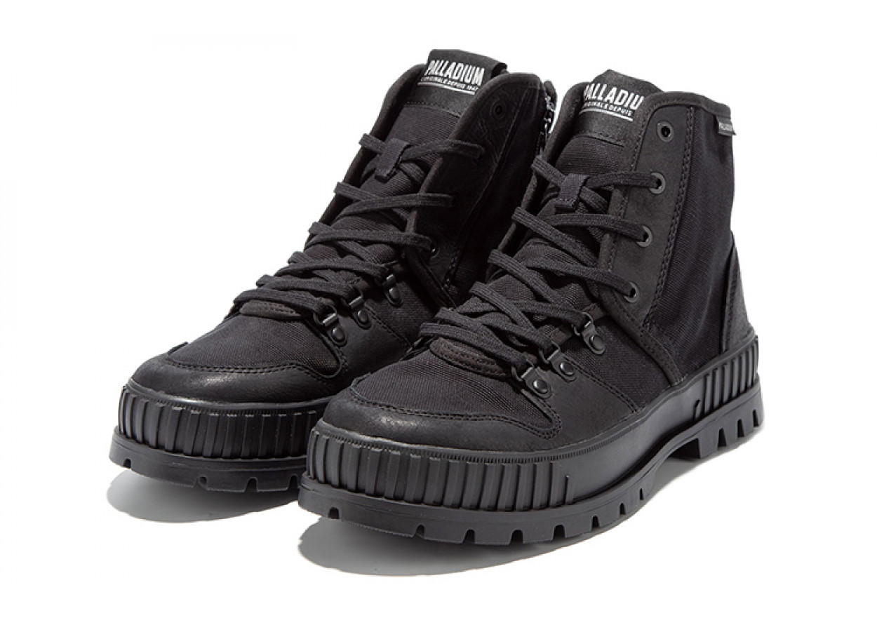 Palladium Canvas Shoes Unisex High-Top Black