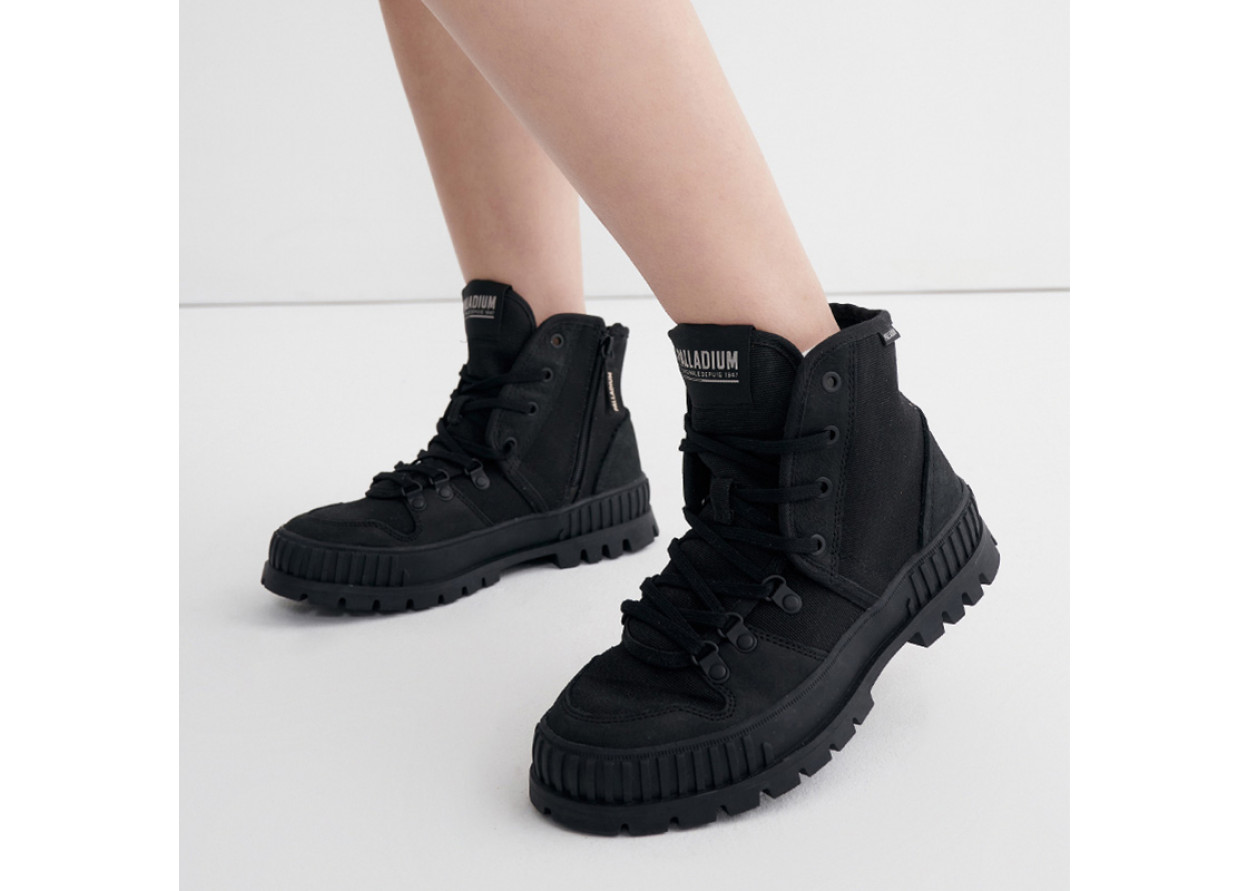 Palladium Canvas Shoes Unisex High-Top Black