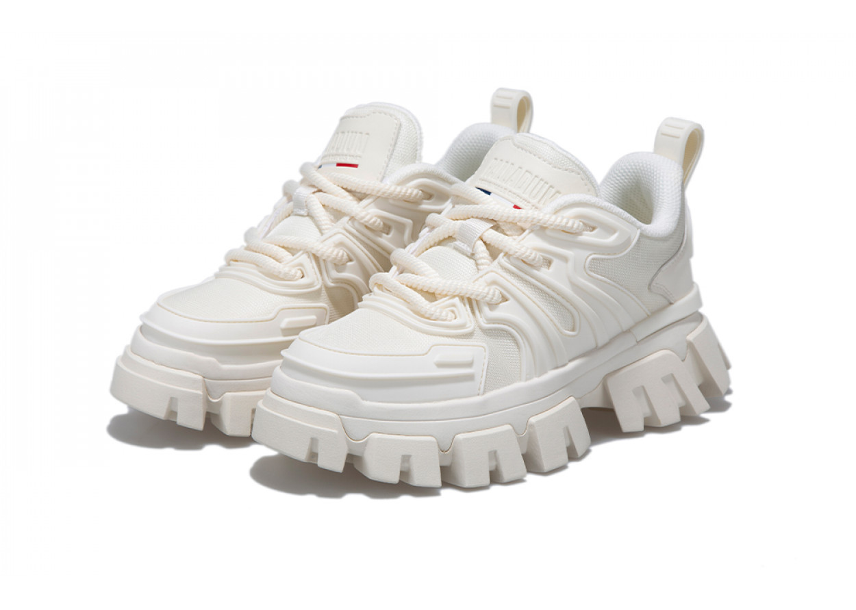 Palladium Anti-Slip Wear-Resistant Breathable Lightweight Low-Top Chunky Sneakers Women's White