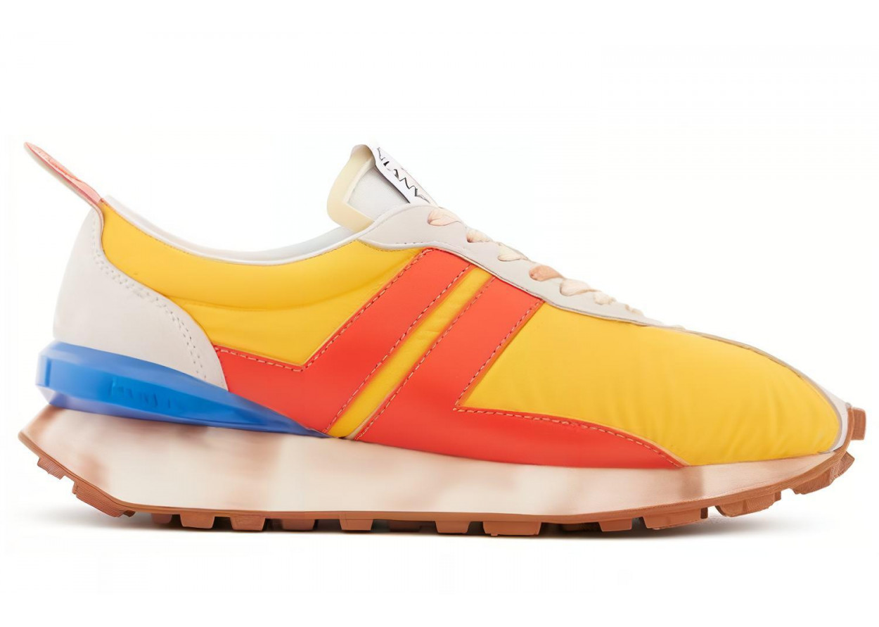 Lanvin Bumpr Cushioning Wear-Resistant Low-Top Casual Shoes Men's Yellow Orange White