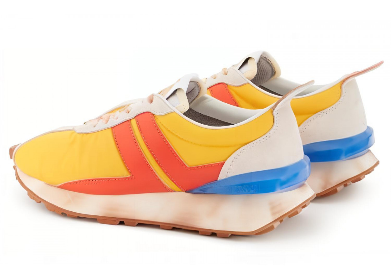 Lanvin Bumpr Cushioning Wear-Resistant Low-Top Casual Shoes Men's Yellow Orange White