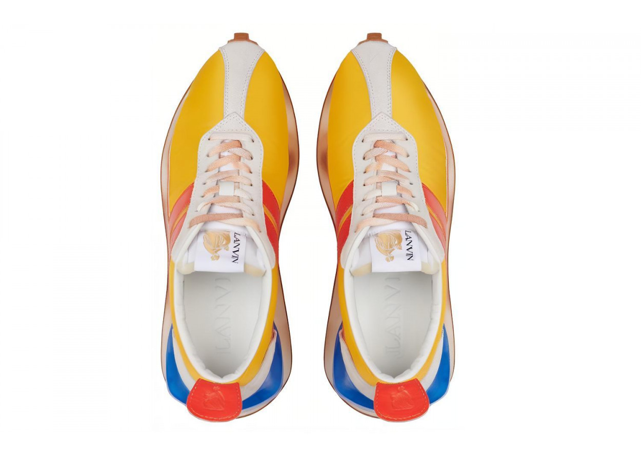 Lanvin Bumpr Cushioning Wear-Resistant Low-Top Casual Shoes Men's Yellow Orange White