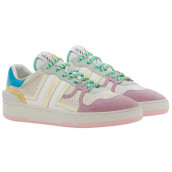 Lanvin Clay Low Top Stylish Skateboarding Shoes Women's White Yellow Valentine's Day Limited Edition