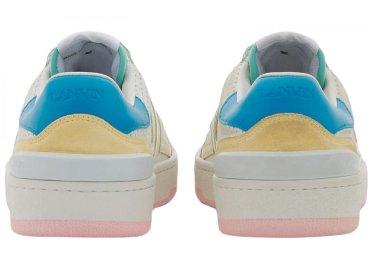 Lanvin Clay Low Top Stylish Skateboarding Shoes Women's White Yellow Valentine's Day Limited Edition