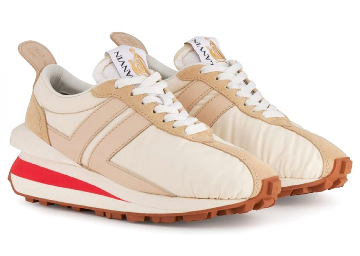 Lanvin Bumpr Anti Slip Wear Resistant Low Top Casual Shoes Women's Beige