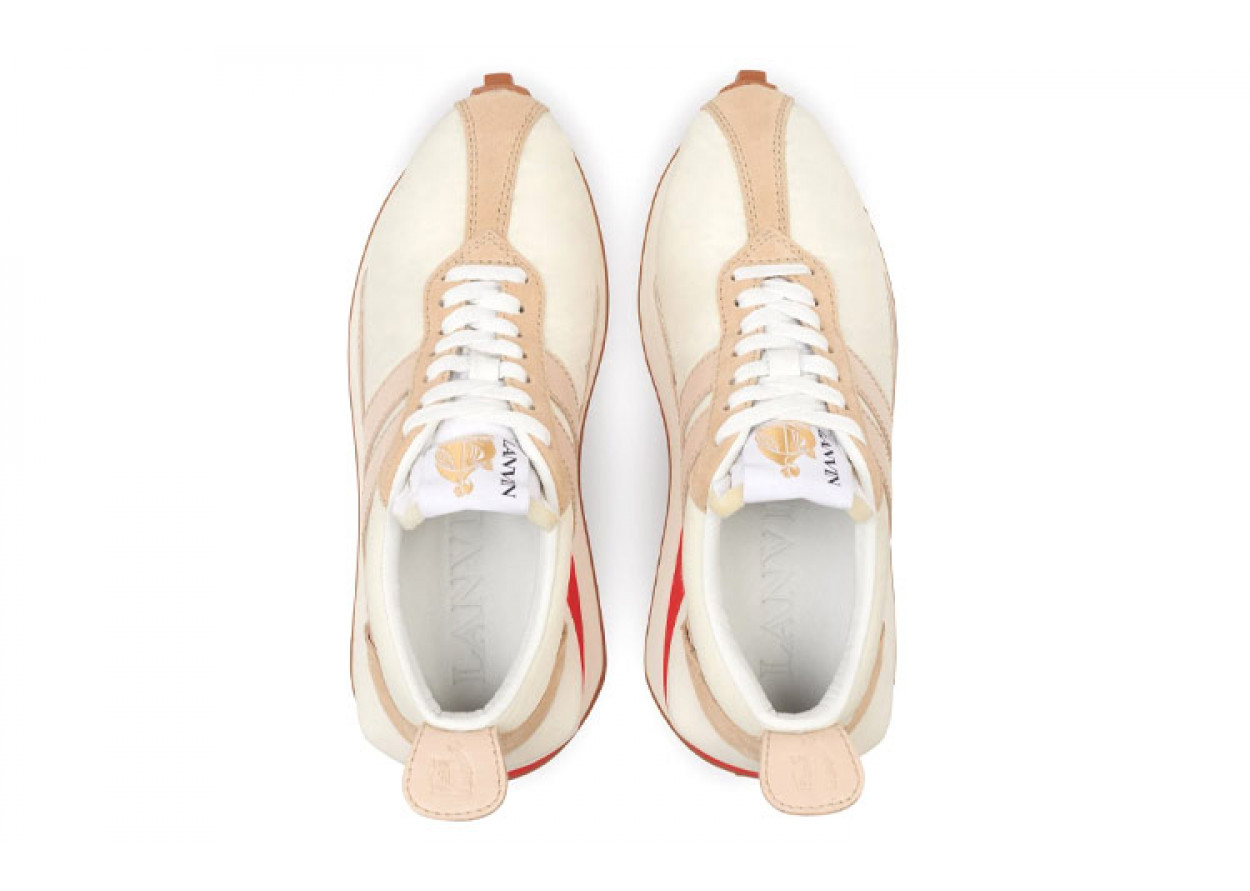 Lanvin Bumpr Anti Slip Wear Resistant Low Top Casual Shoes Women's Beige