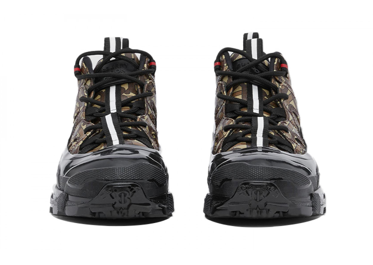 Burberry Arthur Monogram Print Black Bridle Brown