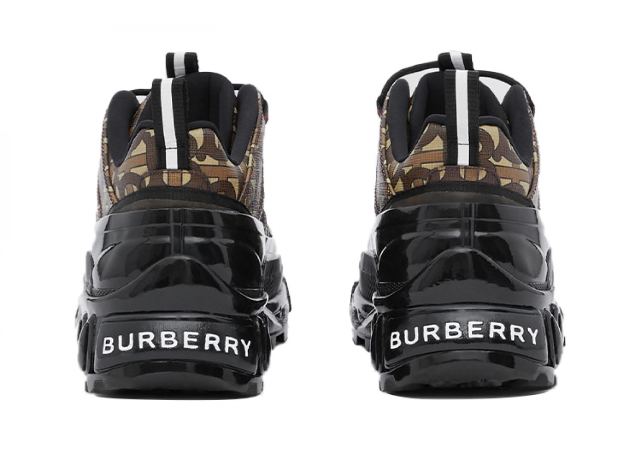Burberry Arthur Monogram Print Black Bridle Brown