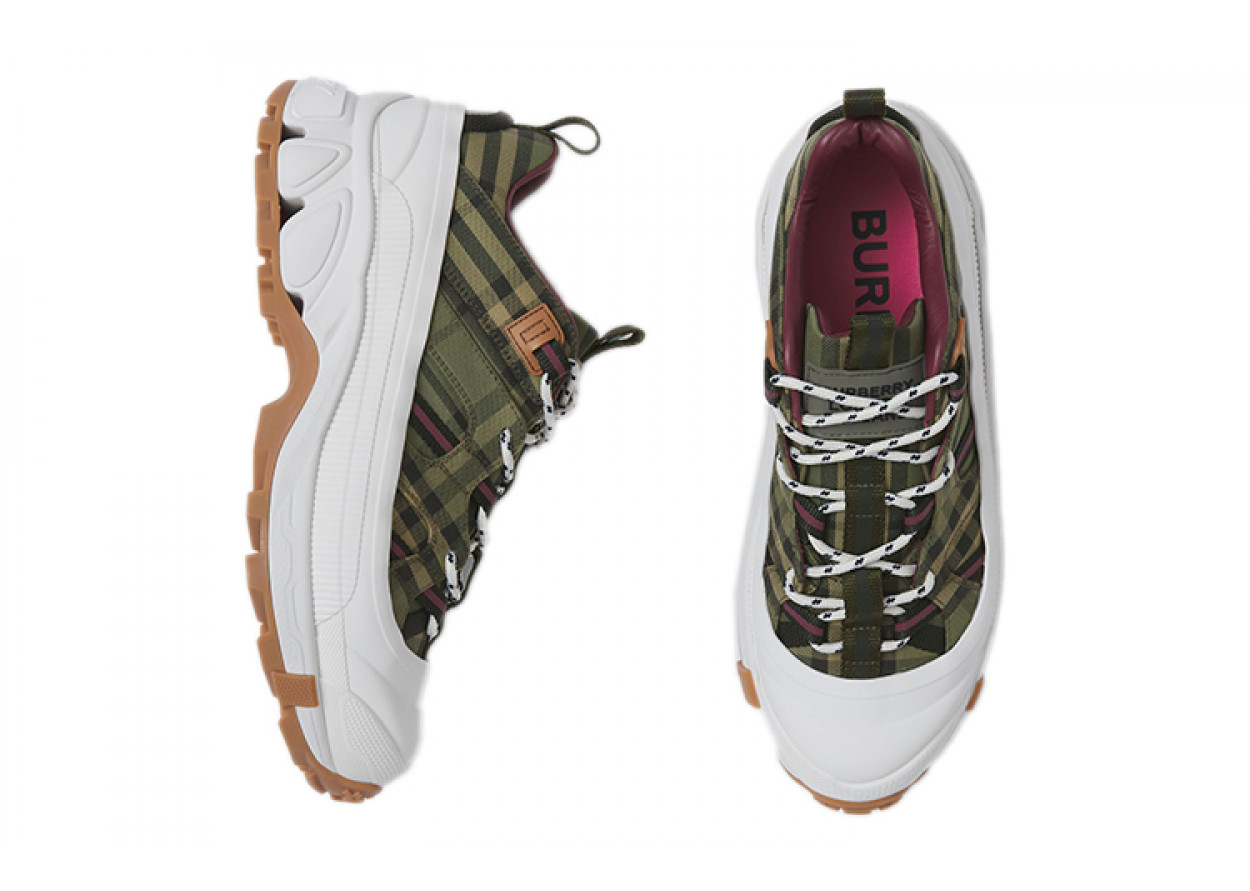 Burberry Arthur Check Cotton Military Green Women's