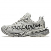 Palladium Anti-Slip Wear-Resistant Low-Top Chunky Sneakers Unisex Ecru Silver Gray